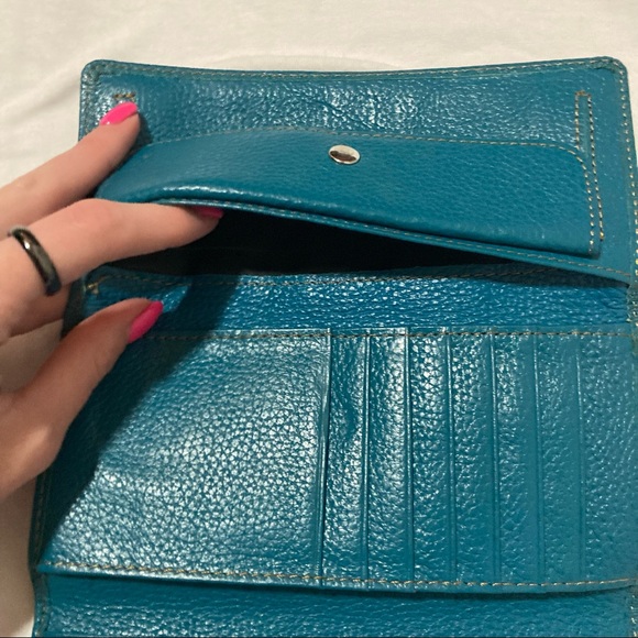 Teal Leather Wallet - Picture 8 of 14